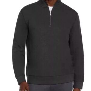 Men's Banana Republic Charcoal Gray 100% Cotton Quarter -Zip Sweater small NWT